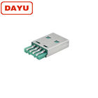 Short Solder 4P USB A Male Connector Green Color With 12 Month Warranty