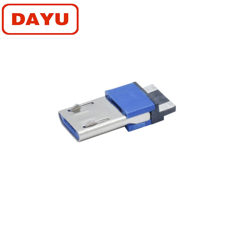 Blue Color Plastic 2 Pin Micro Connector Usb Male For Cellphone Cable